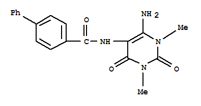 n-(6-氨基-1,2,3,4-四氫-1,3-二甲基-2,4-二氧代-5-嘧啶)-[1,1-聯(lián)苯]-4-羧酰胺結(jié)構(gòu)式_249929-84-8結(jié)構(gòu)式