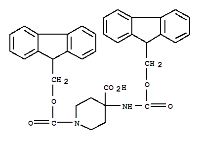 1-[(9H-fluoren-9-ylmethoxy)carbonyl]-4-{[(9h-fluoren-9-ylmethoxy)carbonyl]amino}-4-piperidinecarboxylic acid Structure,252029-00-8Structure