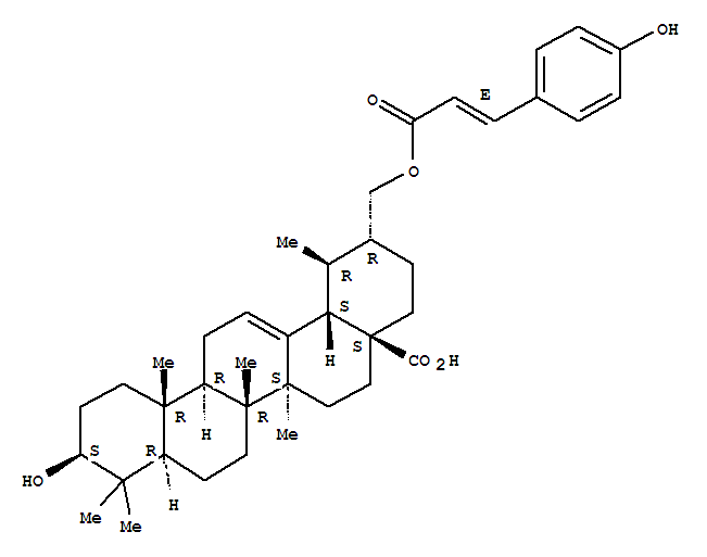 3BETA-羥基烏蘇-30-對(duì)羥基肉桂?；?12-烯-28-酸結(jié)構(gòu)式_260393-05-3結(jié)構(gòu)式