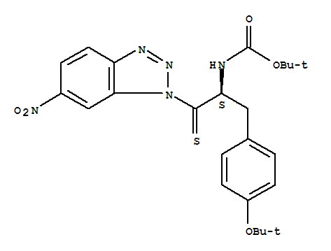 N-[(2S)-3-[4-[(2-甲基丙烷-2-基)氧基]苯基]-1-(6-硝基苯并三唑-1-基)-1-巰基丙-2-基]氨基甲酸叔丁酯結(jié)構(gòu)式_272442-17-8結(jié)構(gòu)式