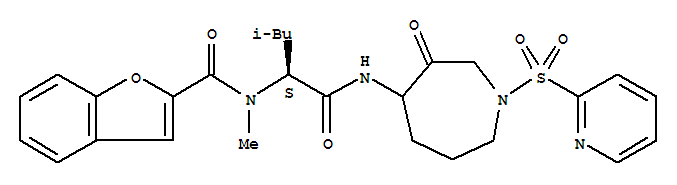 (9ci)-n-[(1s)-1-[[[六氫-3-氧代-1-(2-吡啶磺酰基)-1H-氮雜革-4-基]氨基]羰基]-3-甲基丁基]-n-甲基-2-苯并呋喃羧酰胺結構式_281214-97-9結構式