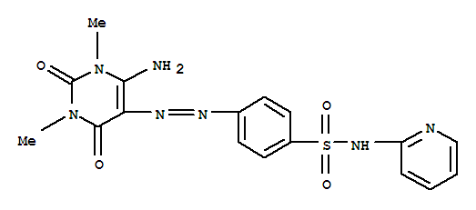 4-[2-(6-氨基-1,2,3,4-四氫-1,3-二甲基-2,4-二氧代-5-嘧啶)二氮雜烯]-n-2-吡啶-苯磺酰胺結(jié)構(gòu)式_29822-09-1結(jié)構(gòu)式