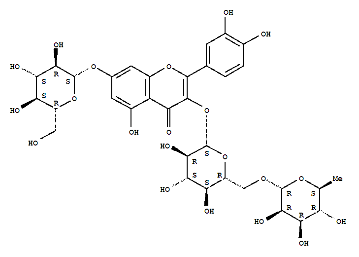 槲皮素-3-蕓香糖苷-7-葡萄糖苷結(jié)構(gòu)式_30311-61-6結(jié)構(gòu)式