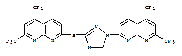 (9ci)-7-[3-[[5,7-雙(三氟甲基)-1,8-萘啶-2-基]硫代]-1H-1,2,4-噻唑-1-基]-2,4-雙(三氟甲基)-1,8-萘啶結(jié)構(gòu)式_303151-88-4結(jié)構(gòu)式