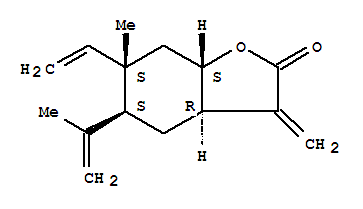 (3Ar,7aβ)-3aα,4,5,6,7,7a-六氫-6-甲基-3-亞甲基-5b-(1-甲基乙烯基)-6a-乙烯基苯并呋喃-2(3h)-酮結構式_31002-16-1結構式