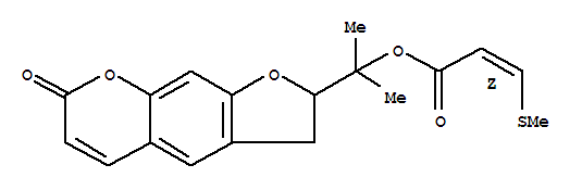 [Z,(-)]-3-(甲基硫代)丙酸 1-(2,3-二氫-7-氧代-7h-呋喃并[3,2-g][1]苯并吡喃-2-基)-1-甲基乙酯結(jié)構(gòu)式_31002-17-2結(jié)構(gòu)式