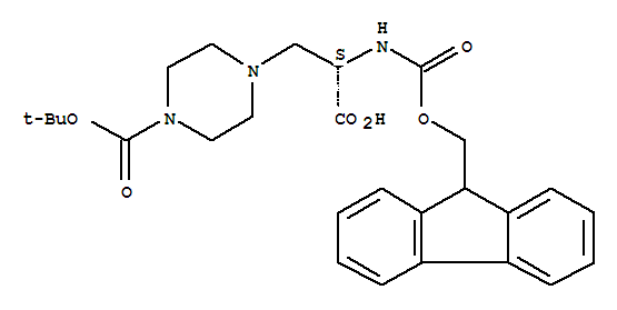 (S)-4-[2-羧基-2-(9h-芴-9-甲氧基羰基氨基)-乙基]-哌嗪-1-羧酸叔丁酯結構式_313052-20-9結構式