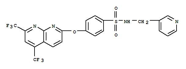 (9ci)-4-[[5,7-雙(三氟甲基)-1,8-萘啶-2-基]氧基]-n-(3-吡啶甲基)-苯磺酰胺結(jié)構(gòu)式_338412-13-8結(jié)構(gòu)式