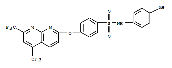 (9ci)-4-[[5,7-雙(三氟甲基)-1,8-萘啶-2-基]氧基]-n-(4-甲基苯基)-苯磺酰胺結(jié)構(gòu)式_338412-31-0結(jié)構(gòu)式