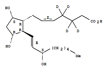 (5Z,9alpha,11alpha,13E,15S)-9,11,15-三羥基(3,3,4,4-<sup>2</sup>H<sub>4</sub>)前列腺-5,13-二烯-1-酸結(jié)構(gòu)式_34210-11-2結(jié)構(gòu)式