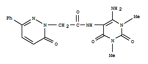 n-(6-氨基-1,2,3,4-四氫-1,3-二甲基-2,4-二氧代-5-嘧啶)-6-氧代-3-苯基-1(6H)-吡嗪乙酰胺結(jié)構(gòu)式_346407-20-3結(jié)構(gòu)式