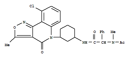 (9CI)-Alpha-(乙酰基甲基氨基)-N-[3-(9-氯-3-甲基-4-氧代異噁唑并[4,3-C]喹啉-5(4H)-基)環(huán)己基]-乙酰胺結(jié)構(gòu)式_347179-80-0結(jié)構(gòu)式