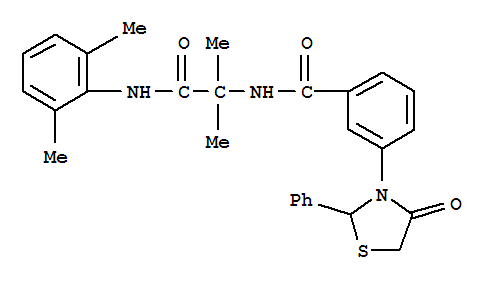 (9Ci)-N-[2-[(2,6-二甲基苯基)氨基]-1,1-二甲基-2-氧代乙基]-3-(4-氧代-2-苯基-3-噻唑啉基)-苯甲酰胺結(jié)構(gòu)式_353507-09-2結(jié)構(gòu)式