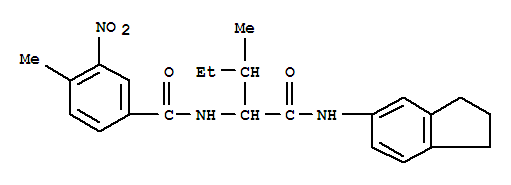 (9Ci)-N-[1-[[(2,3-二氫-1H-茚-5-基)氨基]羰基]-2-甲基丁基]-4-甲基-3-硝基-苯甲酰胺結(jié)構(gòu)式_356054-66-5結(jié)構(gòu)式