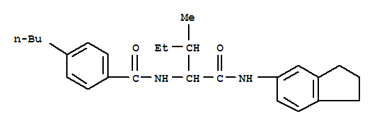 (9Ci)-4-丁基-N-[1-[[(2,3-二氫-1H-茚-5-基)氨基]羰基]-2-甲基丁基]-苯甲酰胺結(jié)構(gòu)式_356054-67-6結(jié)構(gòu)式