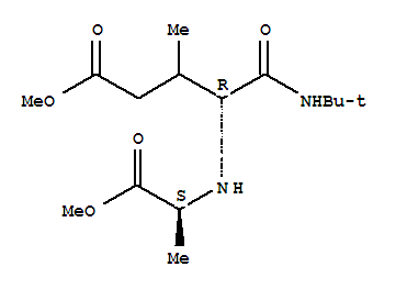 (4r)-(9ci)-5-[(1,1-二甲基乙基)氨基]-4-[[(1s)-2-甲氧基-1-甲基-2-氧代乙基]氨基]-3-甲基-5-氧代-戊酸甲酯結(jié)構(gòu)式_374936-67-1結(jié)構(gòu)式