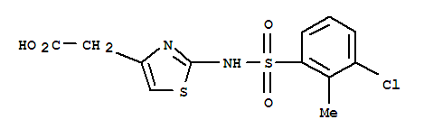 4-Thiazoleaceticacid, 2-[[(3-chloro-2-methylphenyl)sulfonyl]amino]- Structure,376638-09-4Structure