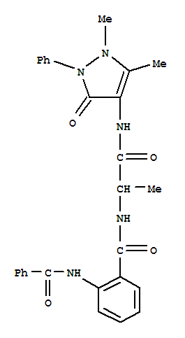 (9ci)-2-(苯甲?；被?-n-[2-[(2,3-二氫-1,5-二甲基-3-氧代-2-苯基-1H-吡唑-4-基)氨基]-1-甲基-2-氧代乙基]-苯甲酰胺結(jié)構(gòu)式_384344-81-4結(jié)構(gòu)式