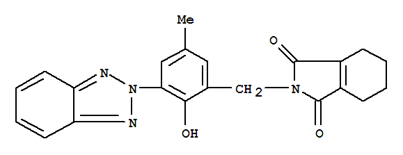 2-[2-羥基-3-[(1,3,4,5,6,7-六氫-1,3-二氧代-2H-異吲哚-2-基)甲基]-5-甲基苯基]-2H-苯并噻唑結(jié)構(gòu)式_59129-18-9結(jié)構(gòu)式