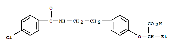 2-(4-{2-[(4-Chlorobenzoyl)amino]ethyl}phenoxy)-2-methylpropanoic acid Structure,63927-29-7Structure