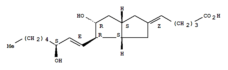 (5Z)-5-[(3aS,4R,5R,6aS)-5-羥基-4-[(1E,3S)-3-羥基-1-辛烯-1-基]六氫-2(1H)-并環(huán)戊二烯]戊酸結(jié)構(gòu)式_69609-77-4結(jié)構(gòu)式