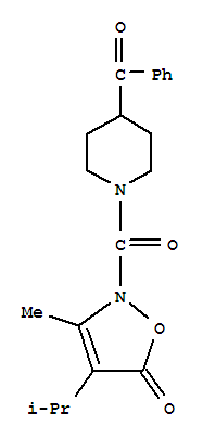 (9CI)-4-苯甲?；?1-[[3-甲基-4-(1-甲基乙基)-5-氧代-2(5H)-異噁唑基]羰基]-哌啶結(jié)構(gòu)式_706804-87-7結(jié)構(gòu)式