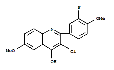 3-氯-2-(3-氟-4-甲氧基苯基)-6-甲氧基-4-羥基喹啉結(jié)構(gòu)式_801234-92-4結(jié)構(gòu)式