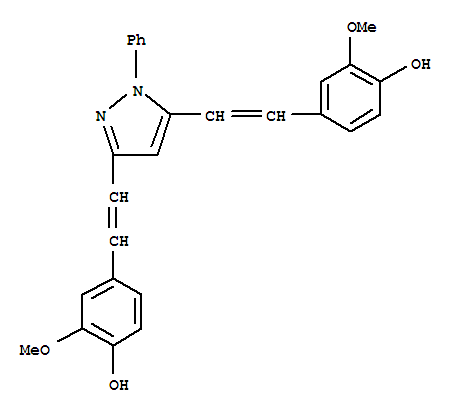 4-[2-[3-[2-(4-羥基-3-甲氧基苯基)乙烯基]-1-苯基-1H-吡唑]乙烯基]-2-甲氧基苯酚結(jié)構(gòu)式_828911-76-8結(jié)構(gòu)式