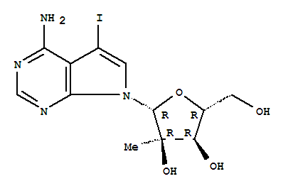 5-碘-7-(2-c-甲基-beta-d-呋核亞硝脲)-7h-吡咯并[2,3-d]嘧啶-4-胺結(jié)構(gòu)式_847551-49-9結(jié)構(gòu)式