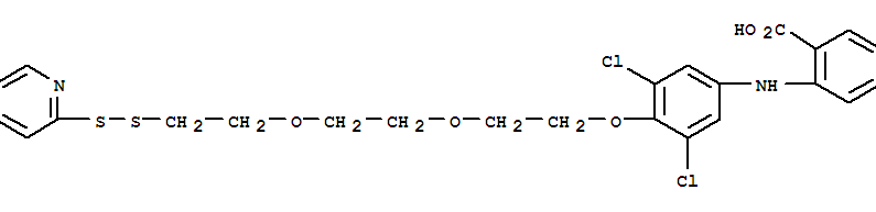 Benzoic acid,2-[[3,5-dichloro-4-[2-[2-[2-(2-pyridinyldithio)ethoxy]ethoxy]ethoxy]phenyl]amino]- Structure,851962-12-4Structure