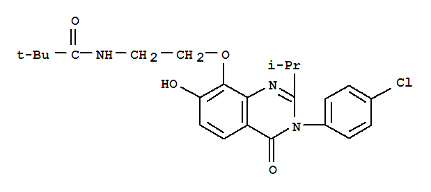 n-[2-[[3-(4-氯苯基)-3,4-二氫-7-羥基-2-(1-甲基乙基)-4-氧代-8-喹唑啉yl]氧基]乙基]-2,2-二甲基丙酰胺結(jié)構(gòu)式_871814-70-9結(jié)構(gòu)式