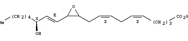 (5E,8E)-10-{3-[(1E)-3-羥基-1-辛烯-1-基]-2-環(huán)氧乙烷基}-5,8-癸二烯酸結(jié)構(gòu)式_877878-78-9結(jié)構(gòu)式