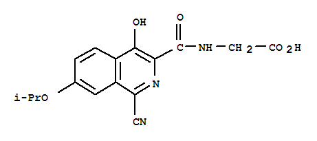 Glycine, n-[[1-cyano-4-hydroxy-7-(1-methylethoxy)-3-isoquinolinyl]carbonyl]- Structure,945740-10-3Structure