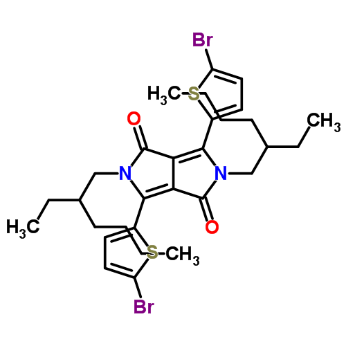 3,6-雙(5-溴噻吩-2-基)-2,5-雙(2-乙基己基)吡咯并[3,4-c]吡咯-1,4(2H,5h)-二酮結(jié)構(gòu)式_1000623-95-9結(jié)構(gòu)式