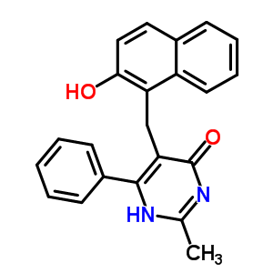 4(3H)-pyrimidinone,5-[(2-hydroxy-1-naphthalenyl)methyl]-2-methyl-6-phenyl- Structure,14018-01-0Structure