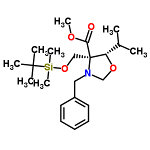 (4R,5s)-3-n-benzyl-4-(tert-butyldimethylsilyloxymethyl)-5-isopropyloxazolidine-4-carboxylic acid methyl ester Structure,145451-93-0Structure