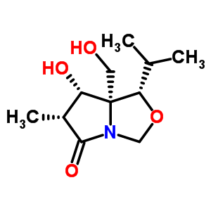 (3R,4s,5r,6s)-1-aza-4-hydroxy-5-hydroxymethyl-6-isopropyl-3-methyl-7-oxabicyclo[3.3.0]octan-2-one Structure,145452-02-4Structure