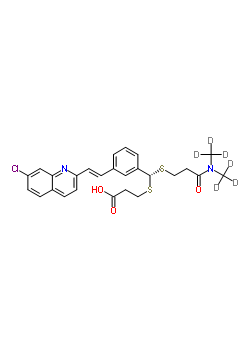 3-{[(R)-[(3-{bis[(<sup>2</sup>h<sub>3</sub>)methyl]amino}-3-oxopropyl)sulfanyl]{3-[(e)-2-(7-chloro-2-quinolinyl)vinyl]phenyl}methyl]sulfanyl}propanoic acid Structure,153698-86-3Structure