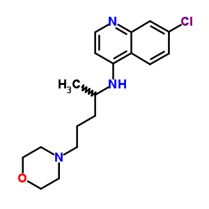 7-氯-n-[1-甲基-4-(4-嗎啉)丁基]-4-喹啉胺結(jié)構(gòu)式_15462-38-1結(jié)構(gòu)式