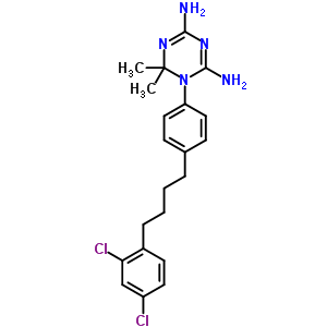 1,3,5-Triazine-2,4-diamine,1-[4-[4-(2,4-dichlorophenyl)butyl]phenyl]-1,6-dihydro-6,6-dimethyl-,hydrochloride (1:1) Structure,15986-25-1Structure