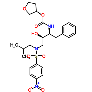 (3s)-四氫-3-呋喃酯[(1S,2r)-3-[[(4-硝基苯基)磺?；鵠(2-甲基丙基)氨基]-2-羥基-1-苯基甲基)丙基]氨基甲酸結(jié)構(gòu)式_160231-69-6結(jié)構(gòu)式