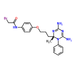 2-溴-N-[4-[3-(4,6-二氨基-1,2-二氫-2-甲基-1-苯基-1,3,5-噻嗪-2-基)丙氧基]苯基]乙酰胺鹽酸鹽結(jié)構(gòu)式_16287-61-9結(jié)構(gòu)式