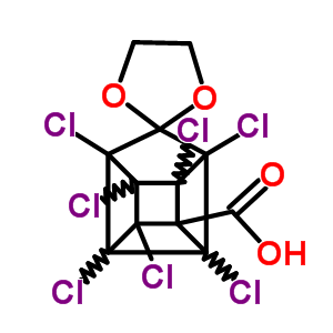 Spiro[1,3-dioxolane-2,7-pentacyclo[4.3.0.02,5.03,9.04,7]nonane]-2-carboxylicacid, 1,3,4,5,6,8,9-heptachloro- Structure,1659-90-1Structure