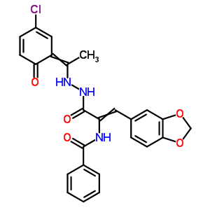 3-(1,3-苯并二氧雜環(huán)戊烯-5-基)-2-(苯甲?；被?-2-丙酸 2-[1-(5-氯-2-羥基苯基)亞乙基]肼結構式_17178-86-8結構式