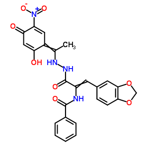 3-(1,3-苯并二氧雜環(huán)戊烯-5-基)-2-(苯甲?；被?-2-丙酸 2-[1-(2,4-二羥基-5-硝基苯基)亞乙基]肼結(jié)構(gòu)式_17178-88-0結(jié)構(gòu)式