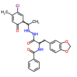 3-(1,3-苯并二氧雜環(huán)戊烯-5-基)-2-(苯甲酰基氨基)-2-丙酸 2-[1-(5-氯-2-羥基-4-甲基苯基)亞乙基]肼結(jié)構(gòu)式_17178-89-1結(jié)構(gòu)式