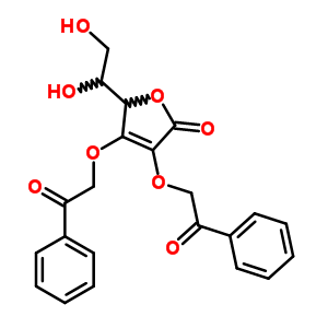 5-(1,2-Dihydroxyethyl)-3,4-diphenacyloxy-5h-furan-2-one Structure,17405-97-9Structure