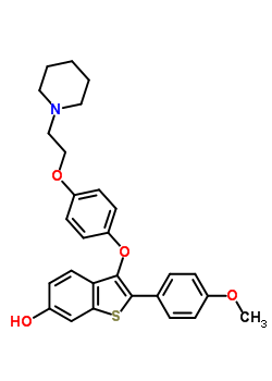 2-(4-甲氧基苯基)-3-[4-[2-(1-哌啶基)乙氧基]苯氧基]-苯并[b]噻吩-6-醇結(jié)構(gòu)式_182133-25-1結(jié)構(gòu)式