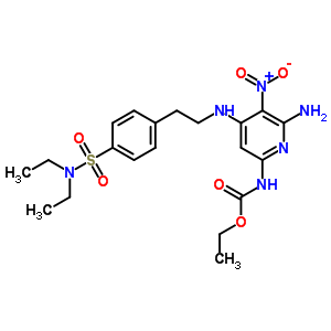 N-[6-氨基-4-[2-[4-(二乙基磺?；?苯基]乙基氨基]-5-硝基-吡啶-2-基]氨基甲酸乙酯結(jié)構(gòu)式_19270-37-2結(jié)構(gòu)式