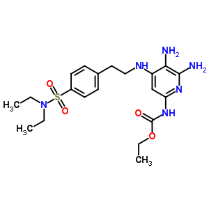 n-[5,6-二氨基-4-[2-[4-(二乙基磺?；?苯基]乙基氨基]吡啶-2-基]氨基甲酸乙酯結(jié)構(gòu)式_19270-39-4結(jié)構(gòu)式